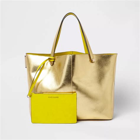 gold metallic stretch fabric tote bag|Metallic Gold Tote Bag .